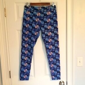 Blue Patterned Leggings, Size M, Brand- 90 Degree Reflex